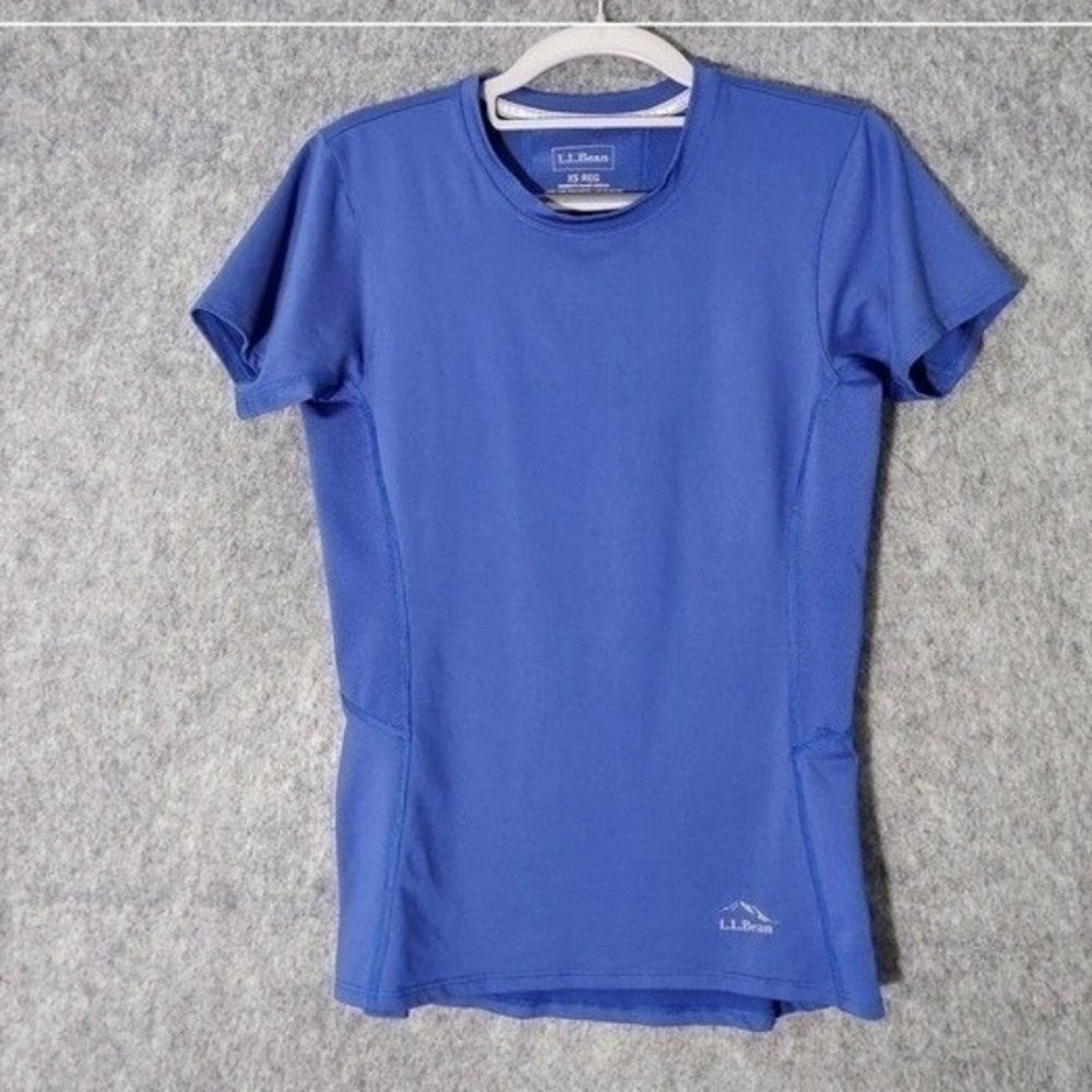 L.L.Bean Shirt Women XS Blue Performance Hiking Trail Quick Dry Active Tee